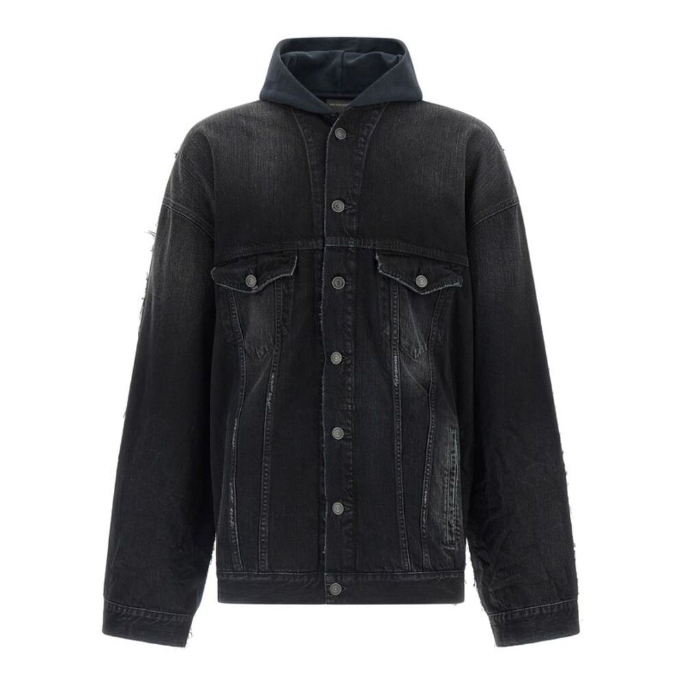 Balenciaga Black Cotton Denim Men's Jacket